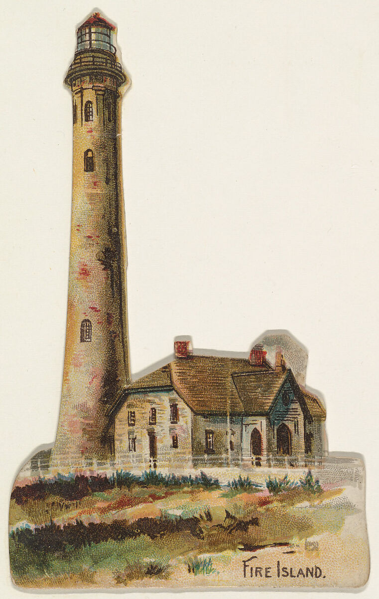 Fire Island, from the Lighthouses series (N119) issued by Duke Sons & Co. to promote Honest Long Cut Tobacco, Issued by W. Duke, Sons &amp; Co. (New York and Durham, N.C.), Commercial color lithograph 