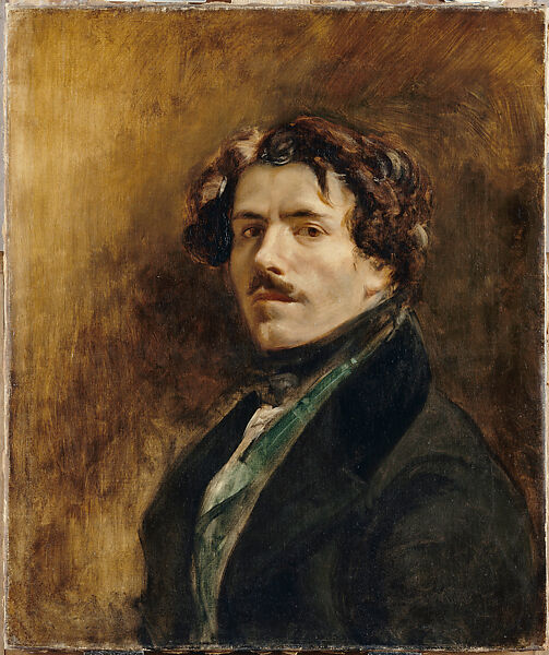 Self-Portrait in a Green Vest, Eugène Delacroix (French, Charenton-Saint-Maurice 1798–1863 Paris), Oil on canvas 