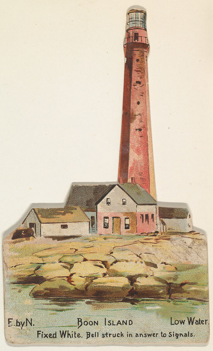 Boon Island, from the Lighthouses series (N119) issued by Duke Sons & Co. to promote Honest Long Cut Tobacco, Issued by W. Duke, Sons &amp; Co. (New York and Durham, N.C.), Commercial color lithograph 