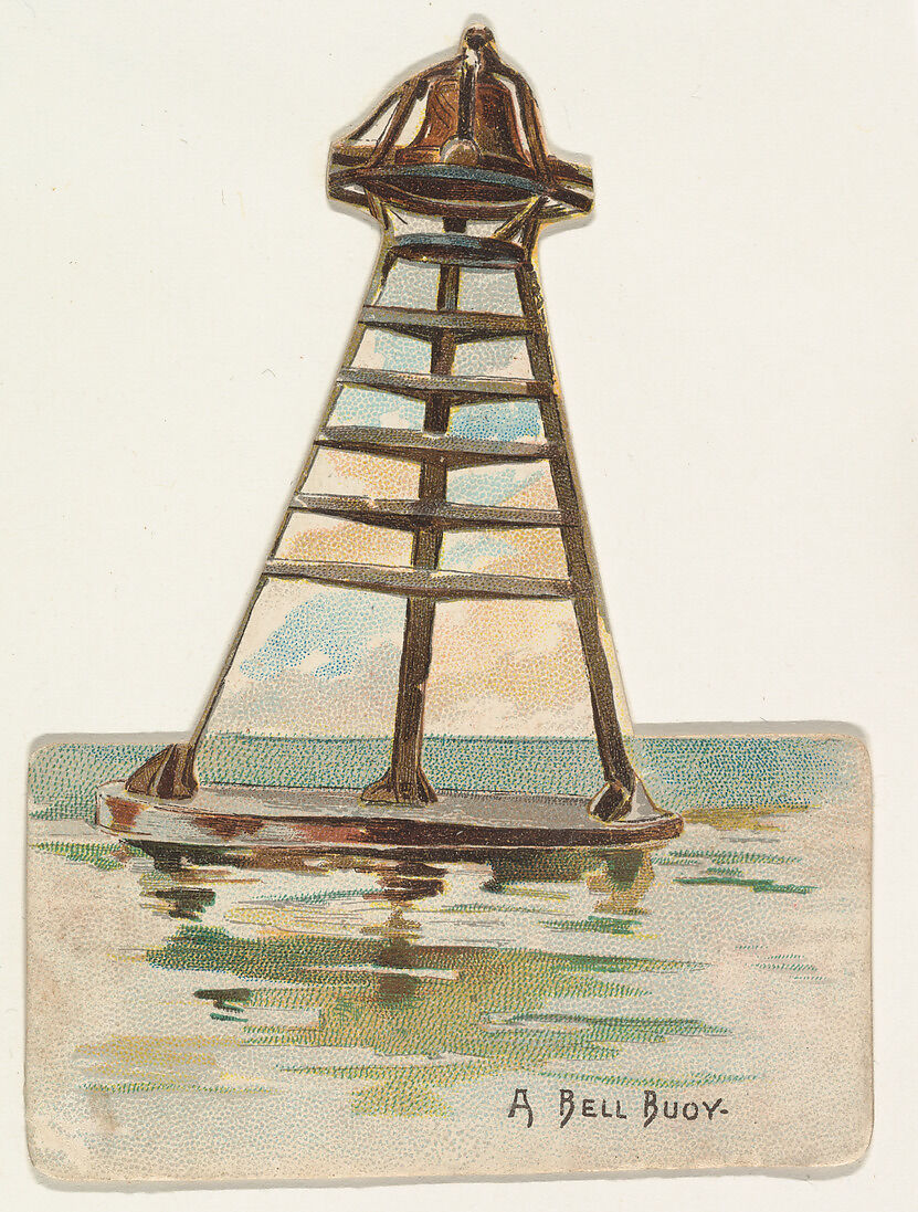 A Bell Buoy, from the Lighthouses series (N119) issued by Duke Sons & Co. to promote Honest Long Cut Tobacco, Issued by W. Duke, Sons &amp; Co. (New York and Durham, N.C.), Commercial color lithograph 