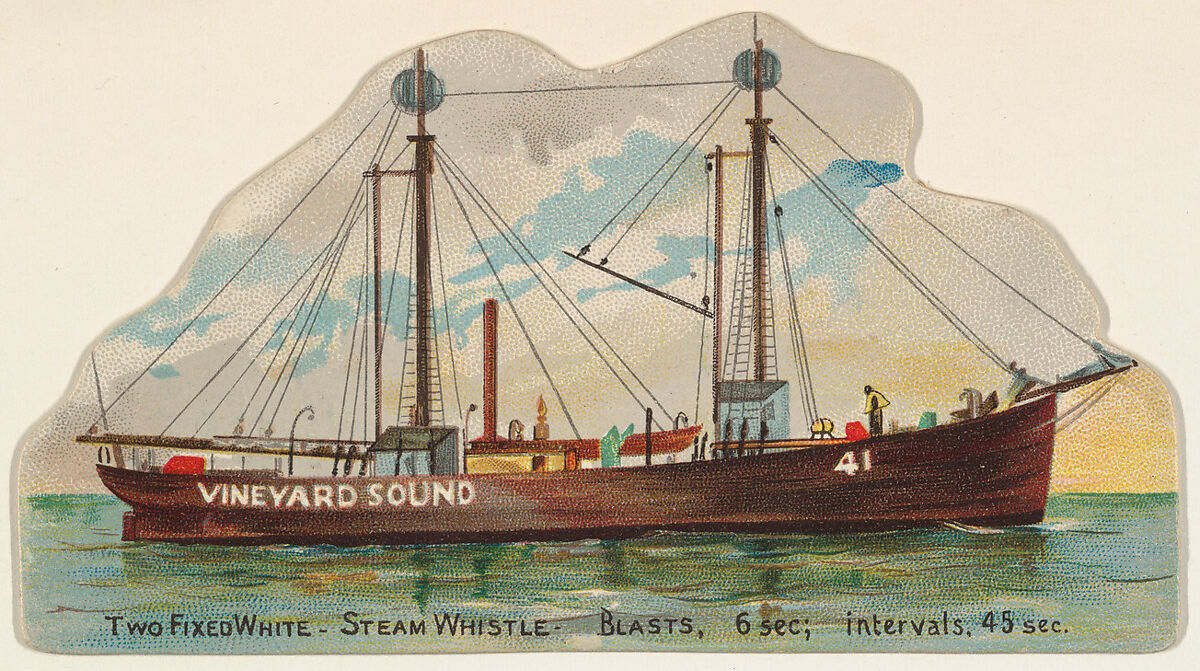 Vineyard Sound, from the Lighthouses series (N119) issued by Duke Sons & Co. to promote Honest Long Cut Tobacco, Issued by W. Duke, Sons &amp; Co. (New York and Durham, N.C.), Commercial color lithograph 