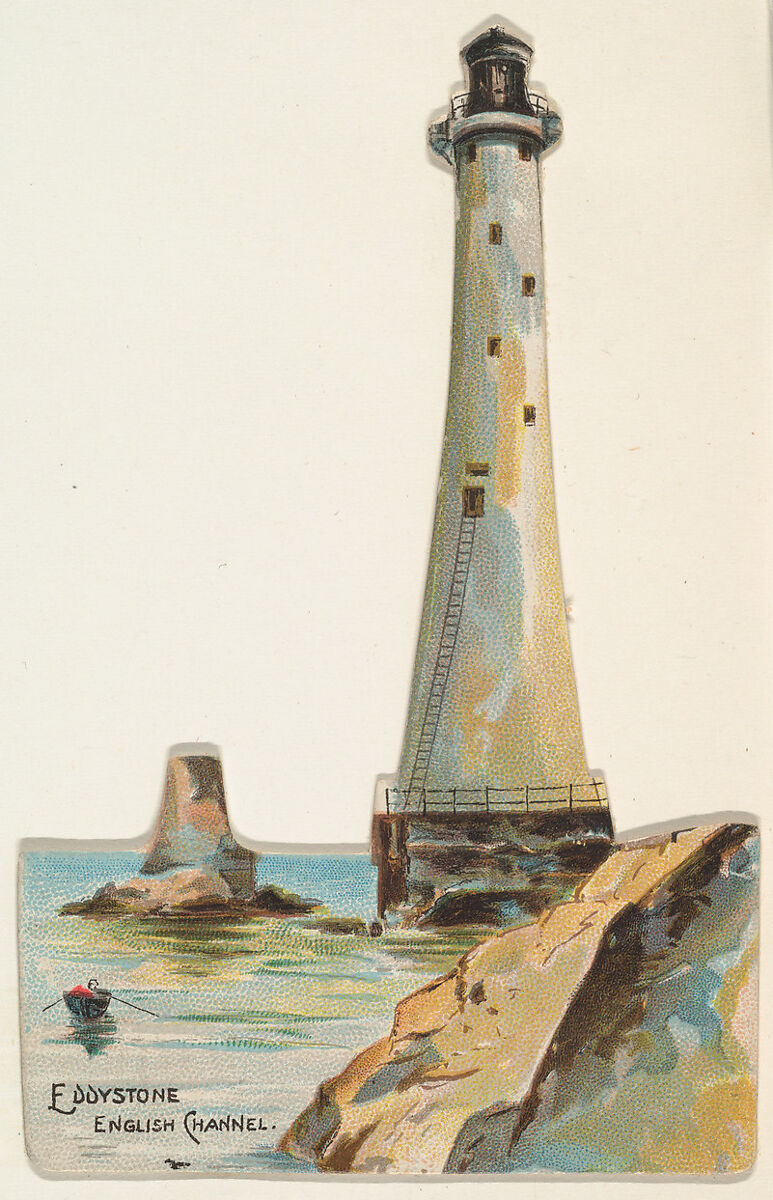 Eddystone, English Channel, from the Lighthouses series (N119) issued by Duke Sons & Co. to promote Honest Long Cut Tobacco, Issued by W. Duke, Sons &amp; Co. (New York and Durham, N.C.), Commercial color lithograph 