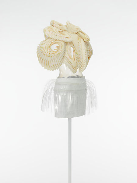 Ensemble, Iris van Herpen (Dutch, founded 2007), a) Plastic (polyamide); b) leather, cotton, plastic (acrylic), metal, Dutch
