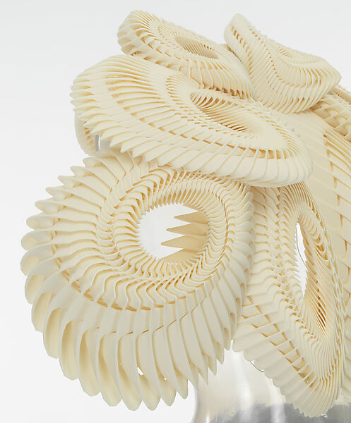 Ensemble, Iris van Herpen (Dutch, founded 2007), a) Plastic (polyamide); b) leather, cotton, plastic (acrylic), metal, Dutch