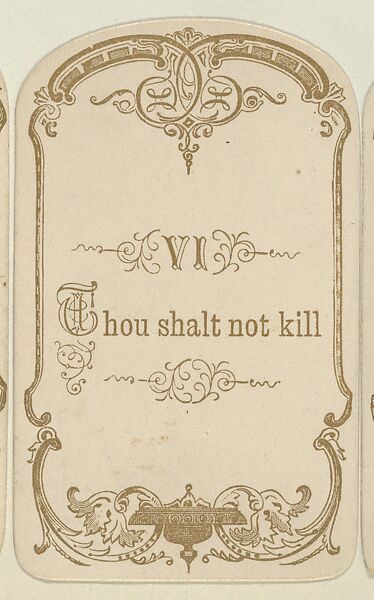 Thou Shalt not Kill, Anonymous, American, 19th century, Lithograph 