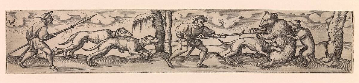 Copy of Bear Hunt, Anonymous, 16th century, Engraving 