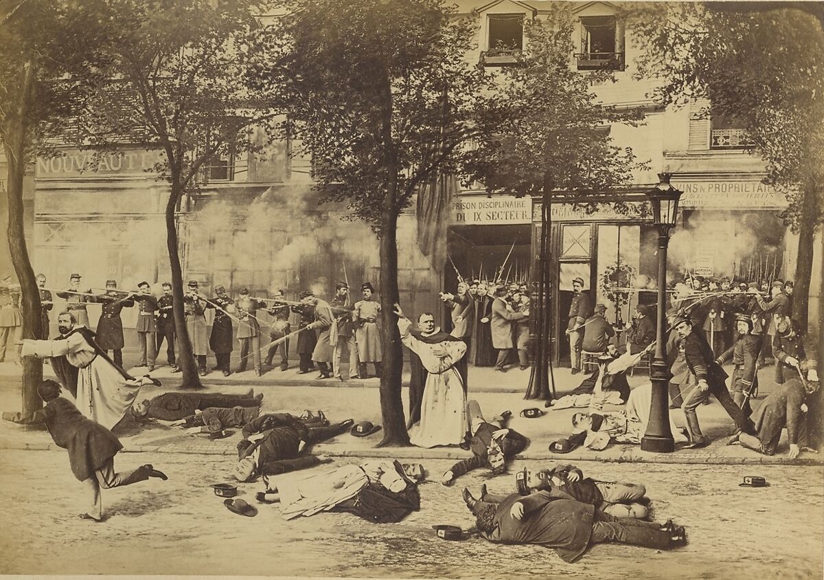 Massacre des dominicains d'Arcueil, route d'Italie no. 38, le 25 mai 1871, à 4 heures et demie, Ernest Eugène Appert (French, 1831–1891), Albumen silver print from glass negative 