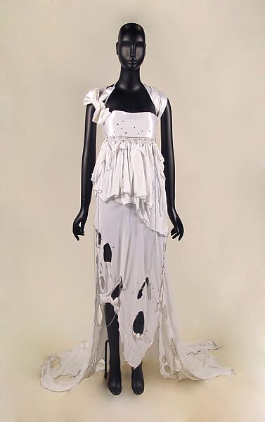 Wedding dress, Zandra Rhodes (British, founded 1969), Nylon, rayon, metal, glass, British