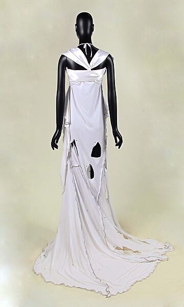 Wedding dress, Zandra Rhodes (British, founded 1969), Nylon, rayon, metal, glass, British