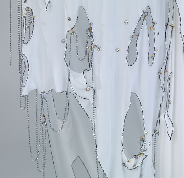 Wedding dress, Zandra Rhodes (British, founded 1969), Nylon, rayon, metal, glass, British