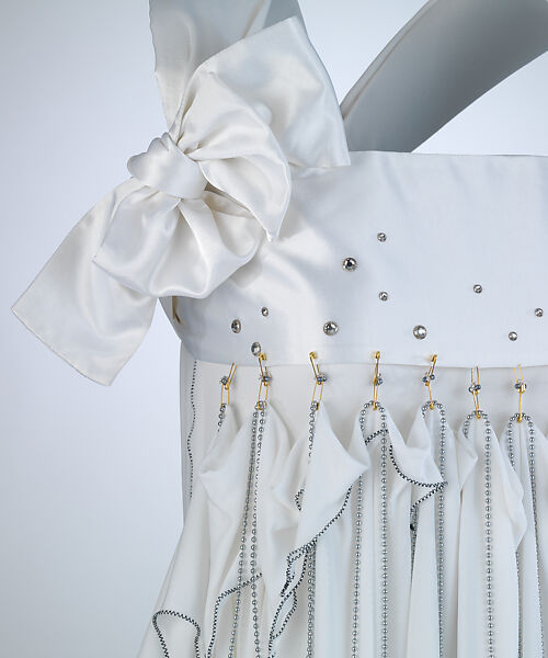 Wedding dress, Zandra Rhodes (British, founded 1969), Nylon, rayon, metal, glass, British