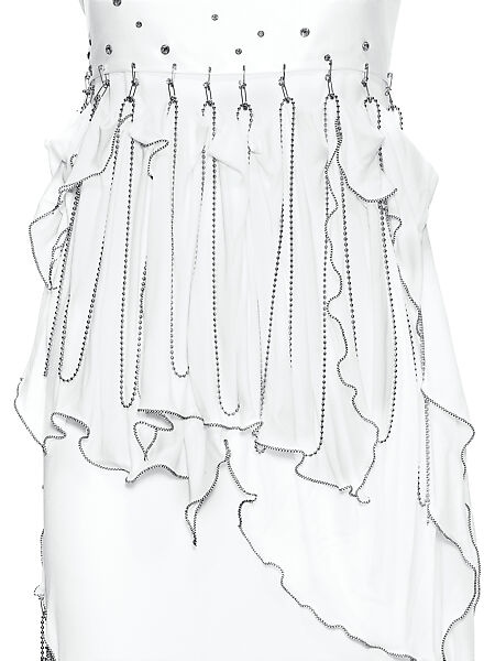 Wedding dress, Zandra Rhodes (British, founded 1969), Nylon, rayon, metal, glass, British