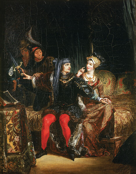 Charles VI and Odette de Champdivers, Eugène Delacroix (French, Charenton-Saint-Maurice 1798–1863 Paris), Oil on canvas 