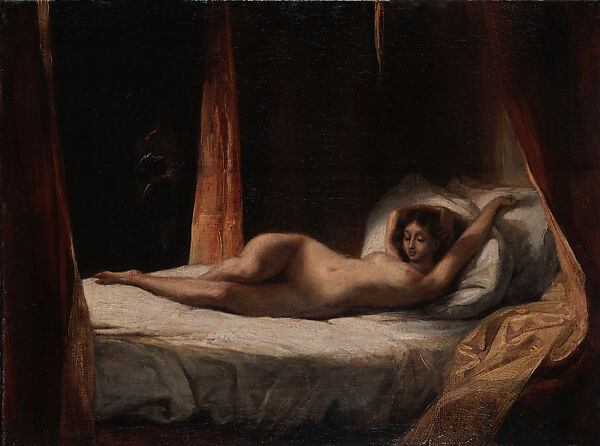 A Lady and Her Valet, Eugène Delacroix (French, Charenton-Saint-Maurice 1798–1863 Paris), Oil on canvas 