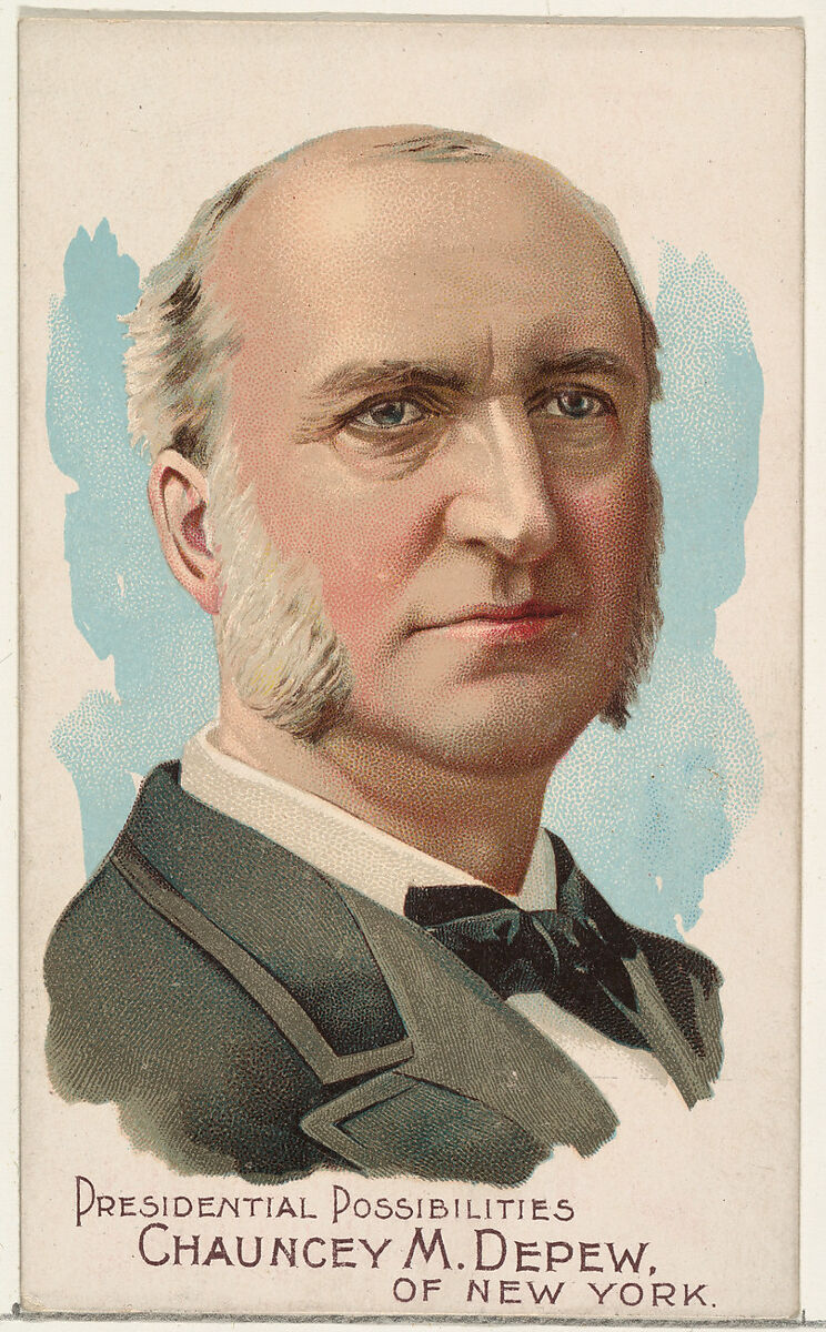Chauncey M. Depew of New York, from the Presidential Possibilities series (N124) issued by Duke Sons & Co. to promote Honest Long Cut Tobacco, Issued by W. Duke, Sons &amp; Co. (New York and Durham, N.C.), Commercial color lithograph 