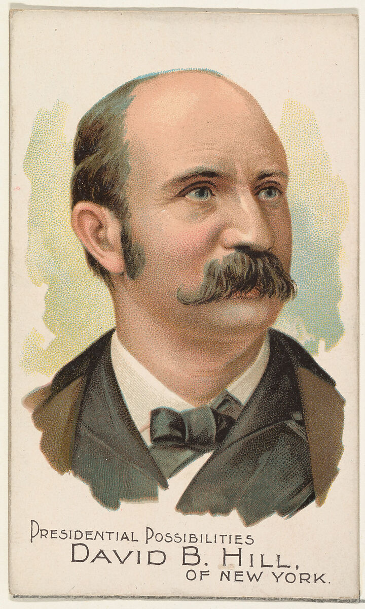 David B. Hill of New York, from the Presidential Possibilities series (N124) issued by Duke Sons & Co. to promote Honest Long Cut Tobacco, Issued by W. Duke, Sons &amp; Co. (New York and Durham, N.C.), Commercial color lithograph 
