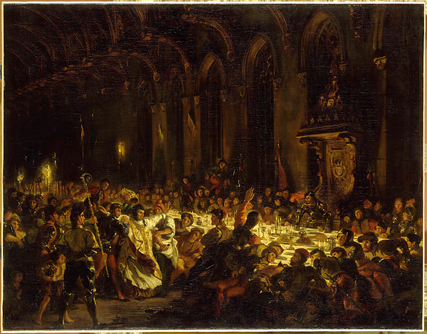 The Murder of the Bishop of Liège, Eugène Delacroix (French, Charenton-Saint-Maurice 1798–1863 Paris), Oil on canvas 
