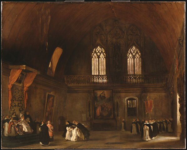 Interior of a Dominican Convent in Madrid (L'Amende Honorable), Eugène Delacroix (French, Charenton-Saint-Maurice 1798–1863 Paris), Oil on canvas 