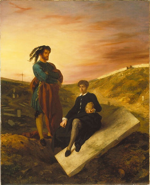 Hamlet and Horatio in the Graveyard, Eugène Delacroix (French, Charenton-Saint-Maurice 1798–1863 Paris), Oil on canvas 