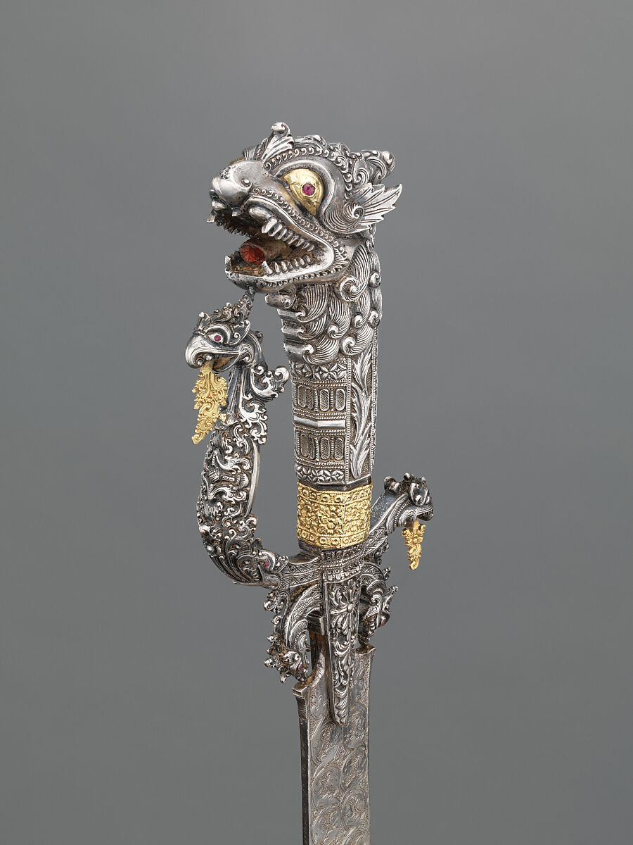 Sword and scabbard (Sinhalese: kasthane), Silver, gold, iron, wood, and gemstones, Sri Lanka