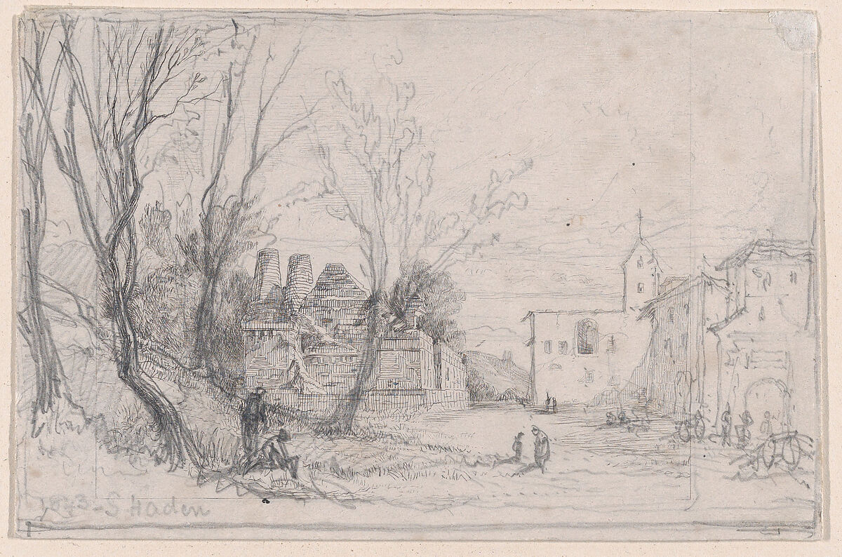 Tomb of Porsenna, Sir Francis Seymour Haden (British, London 1818–1910 Bramdean, Hampshire), Etching; touched trial proof a (Harrington); only state (Schneiderman) 
