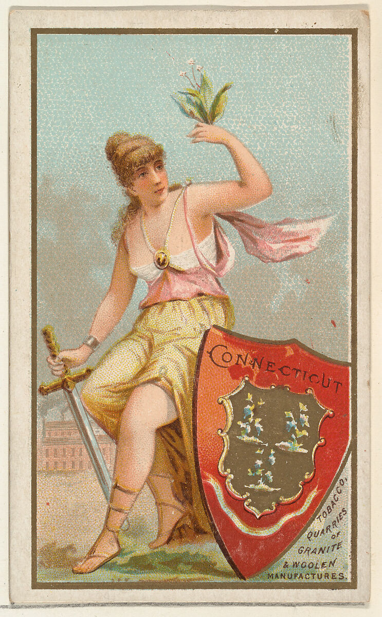 Connecticut, from the Industries of States series (N117) issued by Duke Sons & Co. to promote Honest Long Cut Tobacco, Issued by W. Duke, Sons &amp; Co. (New York and Durham, N.C.), Commercial color lithograph 