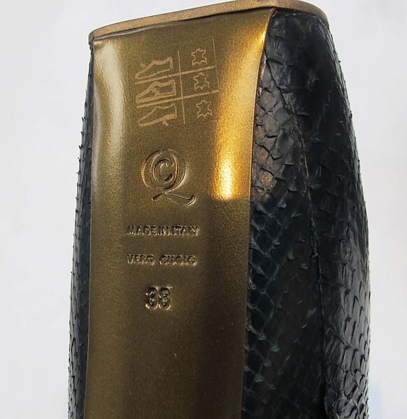"Armadillo", Alexander McQueen (British, founded 1992), snakeskin, leather metal, wood, synthetic, British
