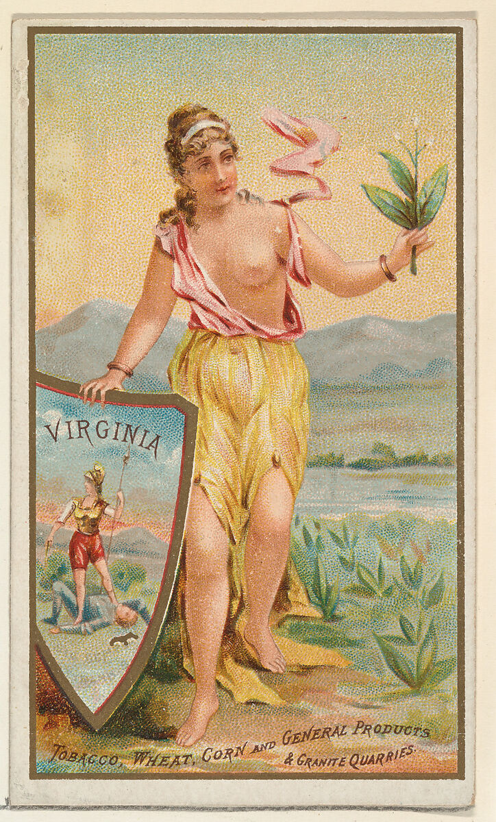 Virginia, from the Industries of States series (N117) issued by Duke Sons & Co. to promote Honest Long Cut Tobacco, Issued by W. Duke, Sons &amp; Co. (New York and Durham, N.C.), Commercial color lithograph 