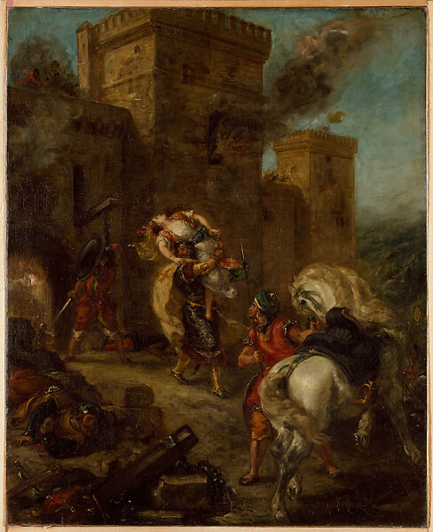 Abduction of Rebecca, Eugène Delacroix (French, Charenton-Saint-Maurice 1798–1863 Paris), Oil on canvas 