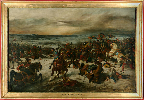 The Battle of Nancy and the Death of Charles the Bold, Duke of Burgundy, January 5, 1477, Eugène Delacroix (French, Charenton-Saint-Maurice 1798–1863 Paris), Oil on canvas