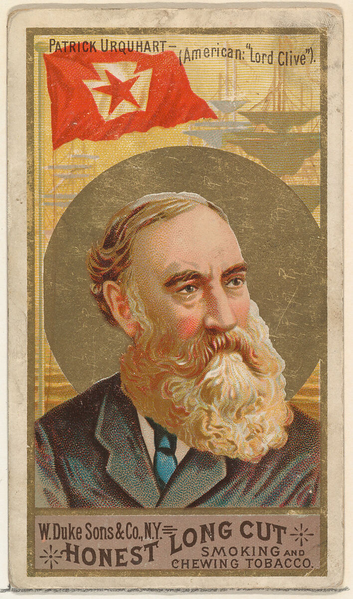 Patrick Urquhart, from the Sea Captains series (N127) issued by Duke Sons & Co. to promote Honest Long Cut Tobacco, Issued by W. Duke, Sons &amp; Co. (New York and Durham, N.C.), Commercial color lithograph 