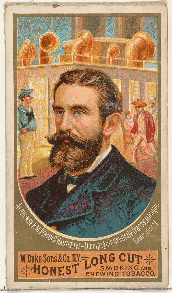Alphonse Perier D'hauterive, from the Sea Captains series (N127) issued by Duke Sons & Co. to promote Honest Long Cut Tobacco, Issued by W. Duke, Sons &amp; Co. (New York and Durham, N.C.), Commercial color lithograph 
