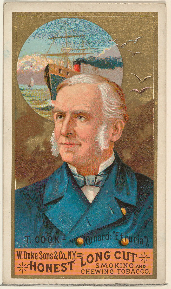 T. Cook, from the Sea Captains series (N127) issued by Duke Sons & Co. to promote Honest Long Cut Tobacco, Issued by W. Duke, Sons &amp; Co. (New York and Durham, N.C.), Commercial color lithograph 