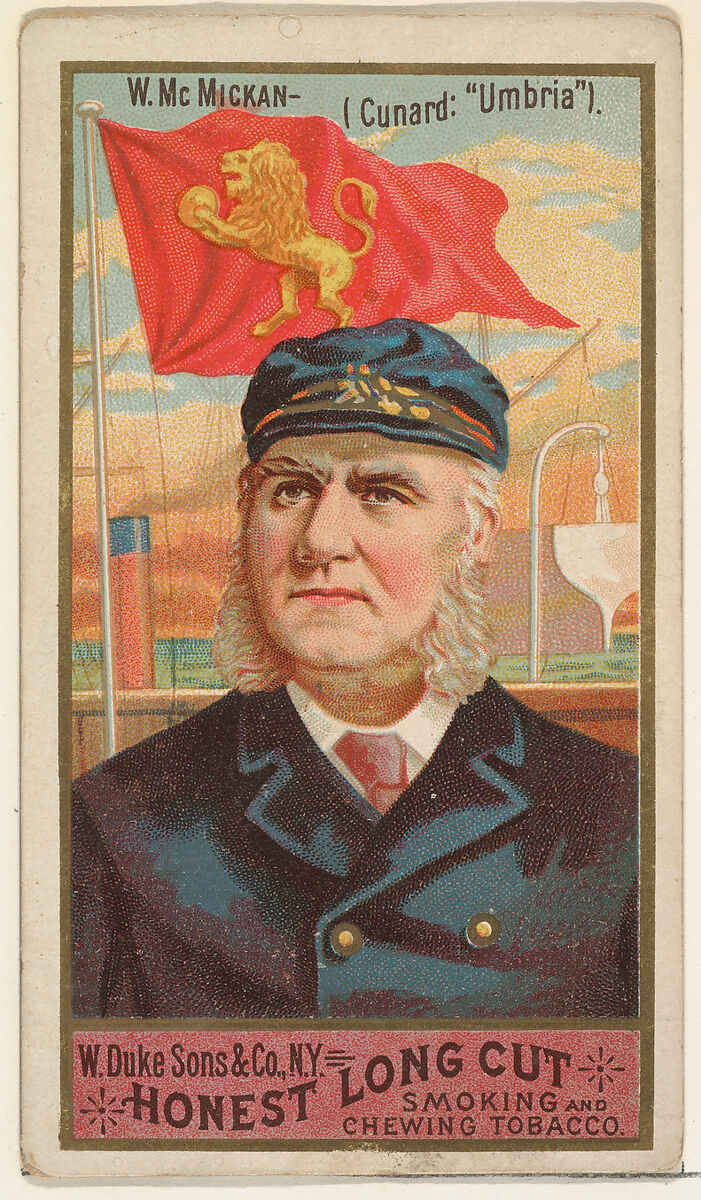 W. McMickan, from the Sea Captains series (N127) issued by Duke Sons & Co. to promote Honest Long Cut Tobacco, Issued by W. Duke, Sons &amp; Co. (New York and Durham, N.C.), Commercial color lithograph 