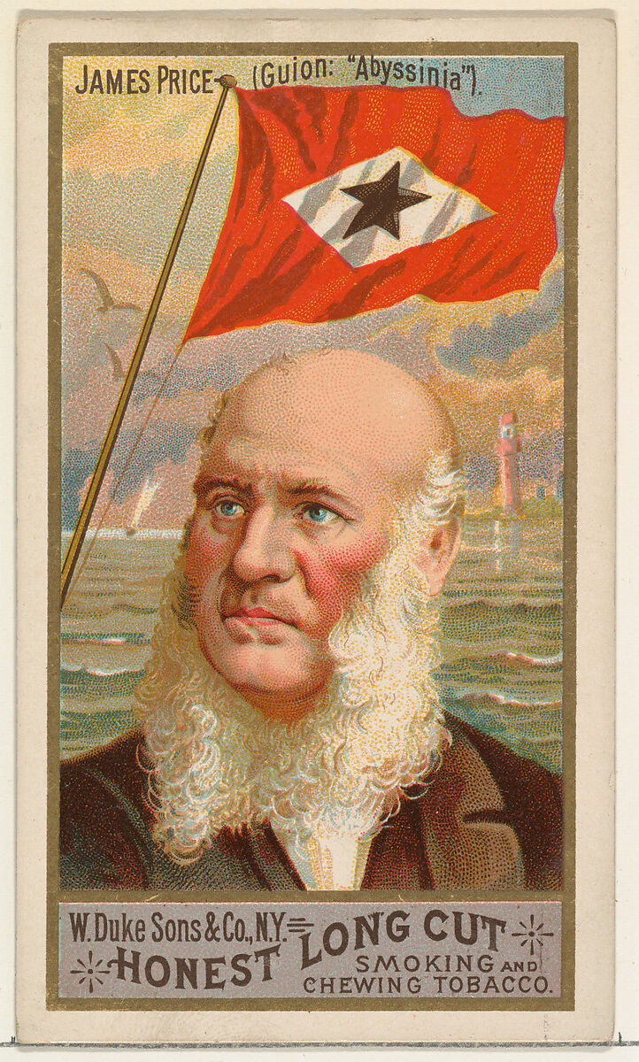 James Price, from the Sea Captains series (N127) issued by Duke Sons & Co. to promote Honest Long Cut Tobacco, Issued by W. Duke, Sons &amp; Co. (New York and Durham, N.C.), Commercial color lithograph 