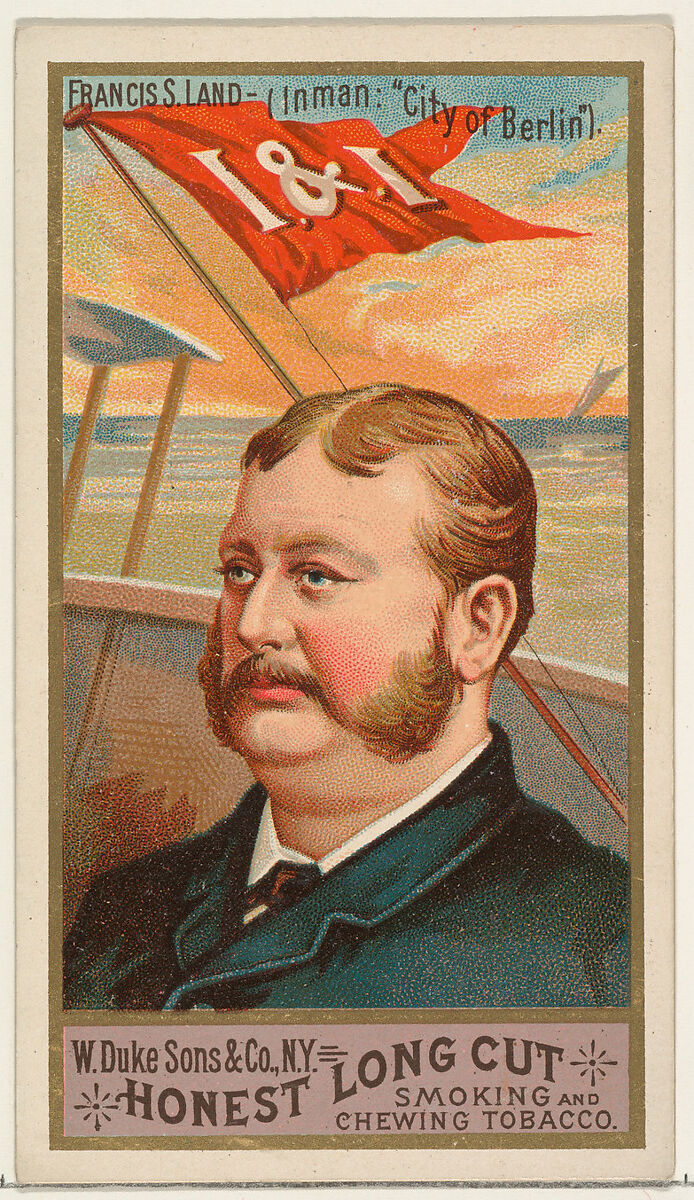 Francis S. Land, from the Sea Captains series (N127) issued by Duke Sons & Co. to promote Honest Long Cut Tobacco, Issued by W. Duke, Sons &amp; Co. (New York and Durham, N.C.), Commercial color lithograph 
