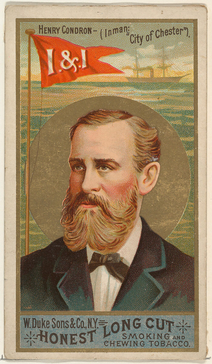 Henry Condron, from the Sea Captains series (N127) issued by Duke Sons & Co. to promote Honest Long Cut Tobacco, Issued by W. Duke, Sons &amp; Co. (New York and Durham, N.C.), Commercial color lithograph 