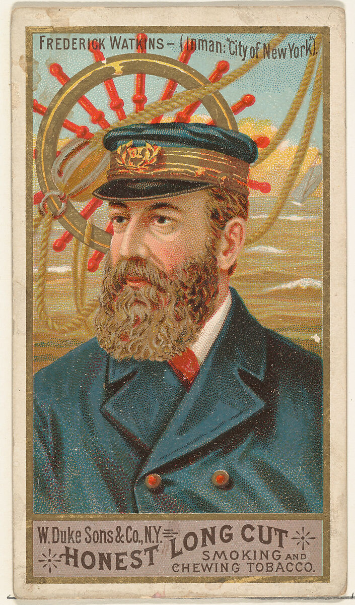 Frederick Watkins, from the Sea Captains series (N127) issued by Duke Sons & Co. to promote Honest Long Cut Tobacco, Issued by W. Duke, Sons &amp; Co. (New York and Durham, N.C.), Commercial color lithograph 