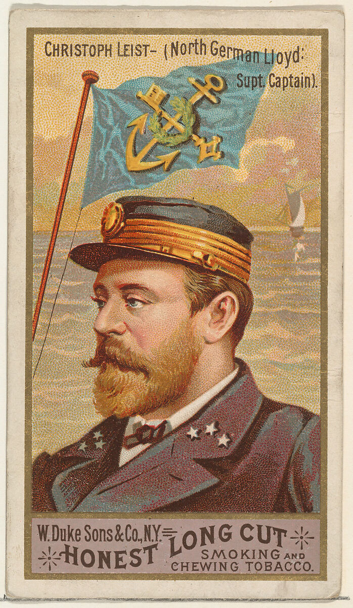 Christoph Leist, from the Sea Captains series (N127) issued by Duke Sons & Co. to promote Honest Long Cut Tobacco, Issued by W. Duke, Sons &amp; Co. (New York and Durham, N.C.), Commercial color lithograph 