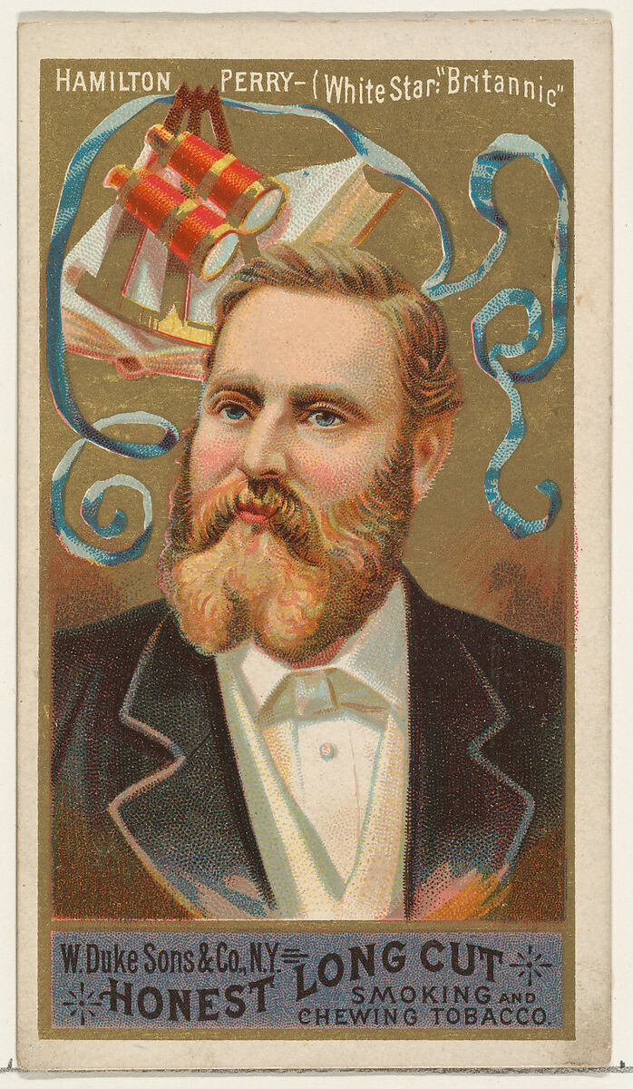 Hamilton Perry, from the Sea Captains series (N127) issued by Duke Sons & Co. to promote Honest Long Cut Tobacco, Issued by W. Duke, Sons &amp; Co. (New York and Durham, N.C.), Commercial color lithograph 