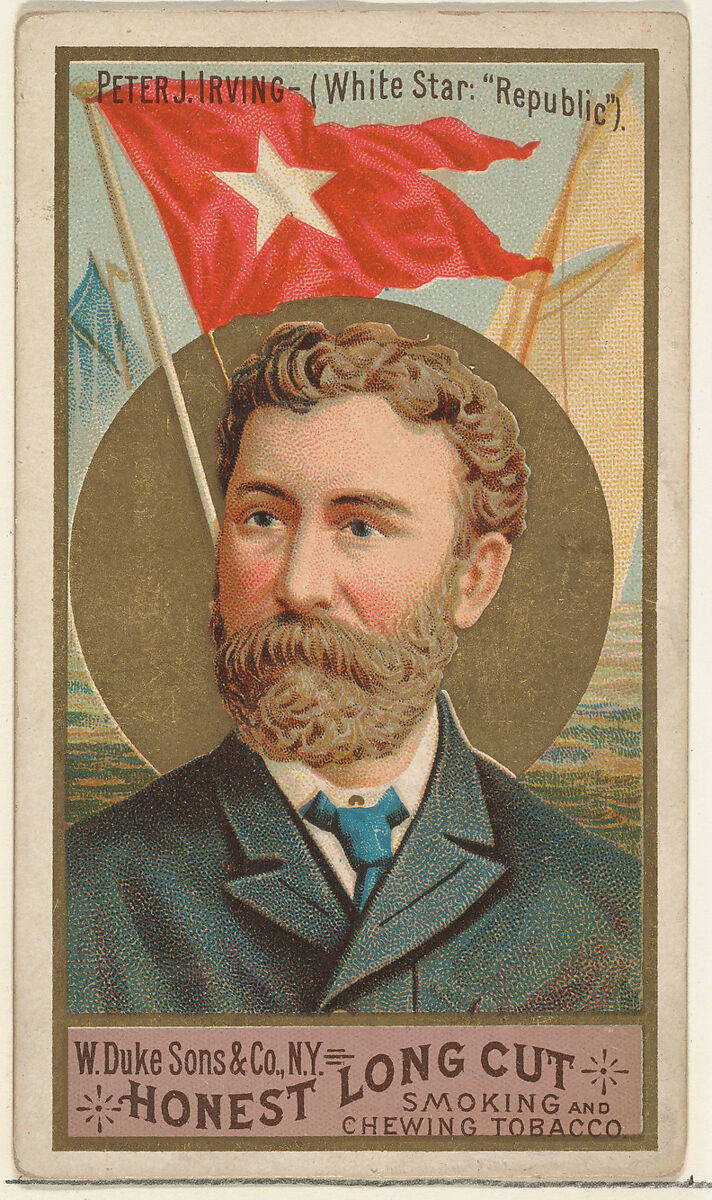 Peter J. Irving, from the Sea Captains series (N127) issued by Duke Sons & Co. to promote Honest Long Cut Tobacco, Issued by W. Duke, Sons &amp; Co. (New York and Durham, N.C.), Commercial color lithograph 