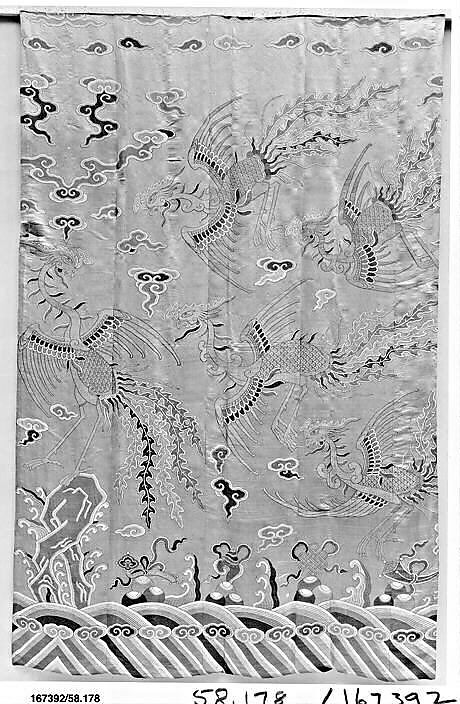 Panel, Silk, metallic thread, China 