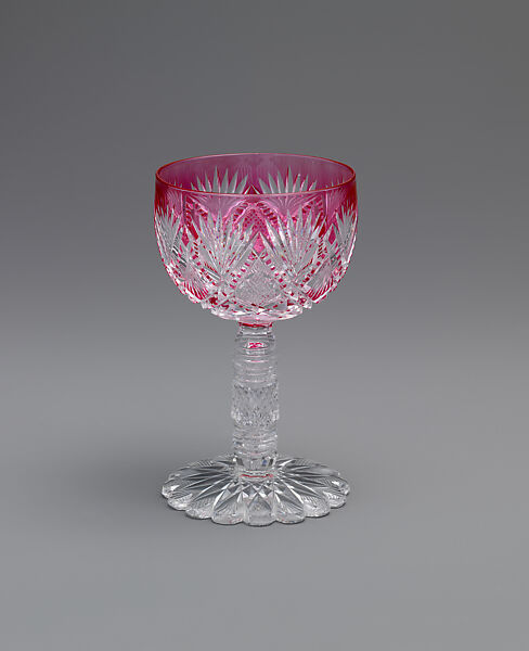 Wine Glass, C. Dorflinger and Sons (American, White Mills, Pennsylviania, 1881–1921), Blown and cut glass, American 