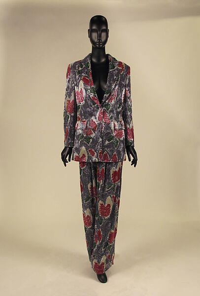 Ensemble, Giorgio Armani (Italian, founded 1974), silk, glass, metal, Italian 