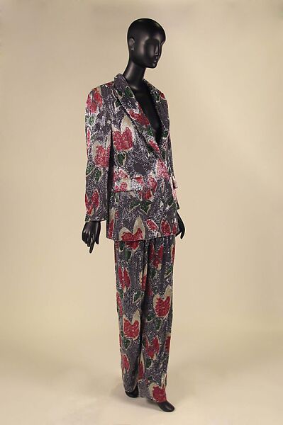 Ensemble, Giorgio Armani (Italian, founded 1974), silk, glass, metal, Italian
