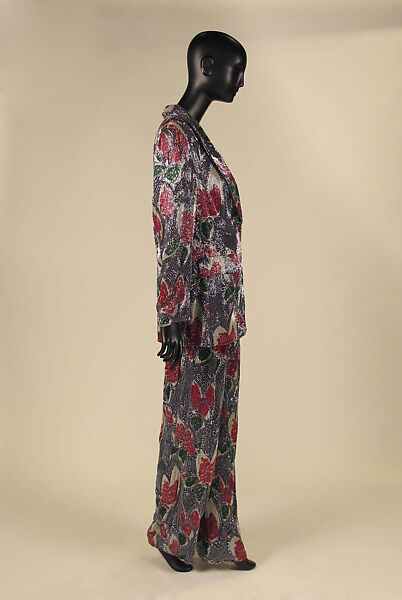 Ensemble, Giorgio Armani (Italian, founded 1974), silk, glass, metal, Italian