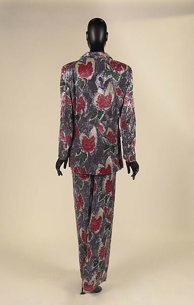 Ensemble, Giorgio Armani (Italian, founded 1974), silk, glass, metal, Italian