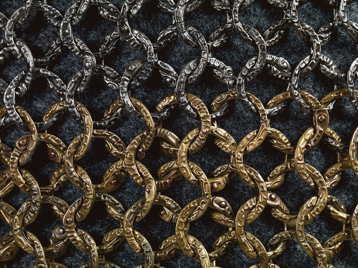 Mail Shirt with Inscribed Rings, Iron, copper alloy, possibly Iranian