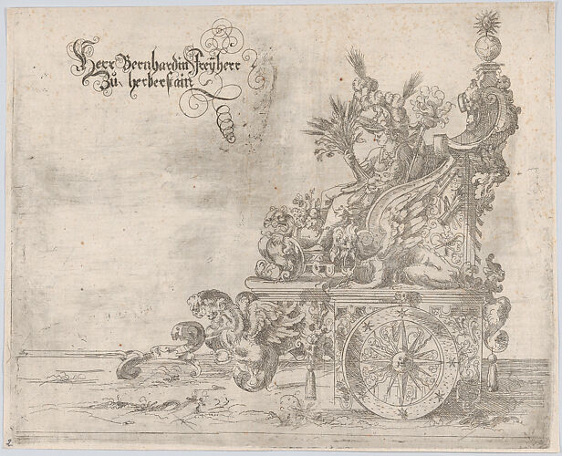 Procession, with a female figure seated on a float