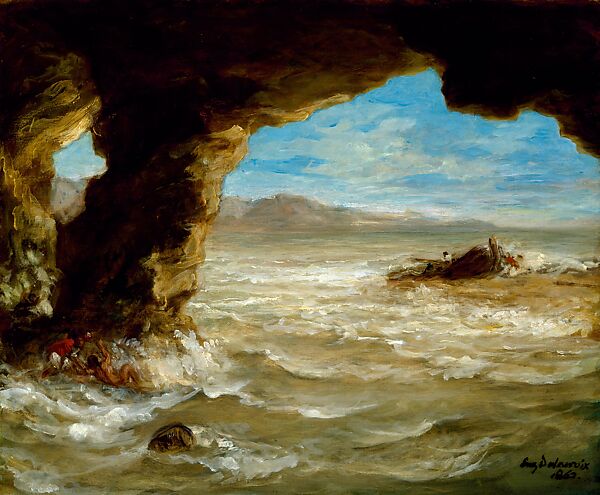 Shipwreck on the Coast, Eugène Delacroix (French, Charenton-Saint-Maurice 1798–1863 Paris), Oil on canvas 